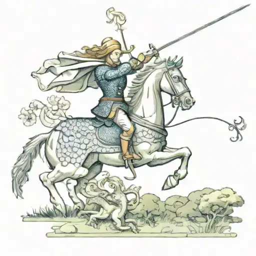 Saint George killing the dragon tattoo design idea