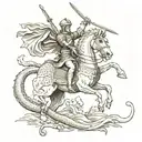 Saint George killing the dragon tattoo design idea