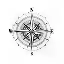 A compass with a world map inside tattoo design idea