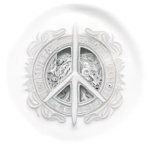 ‏peace sign tattoo design idea
