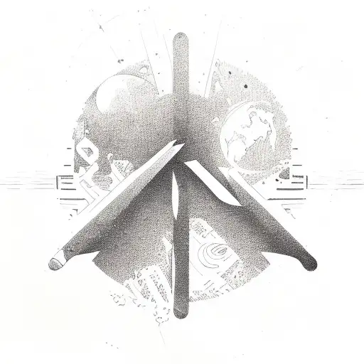 ‏peace sign tattoo design idea