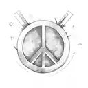 ‏peace sign tattoo design idea