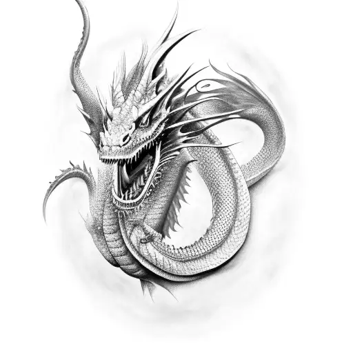 realistic Dragon tattoo design idea