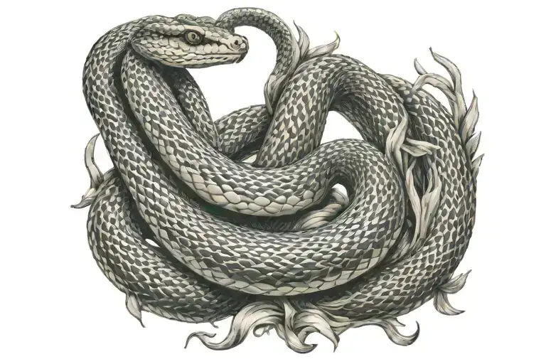snake virgo zodiac sign tattoo design idea