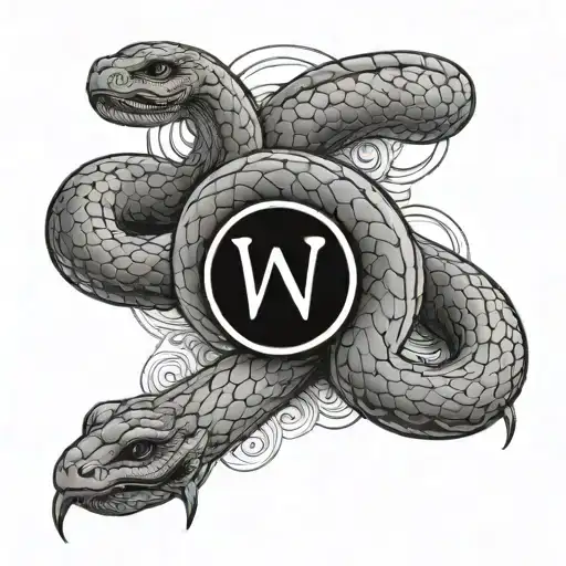 snake and virgo sign tattoo design idea