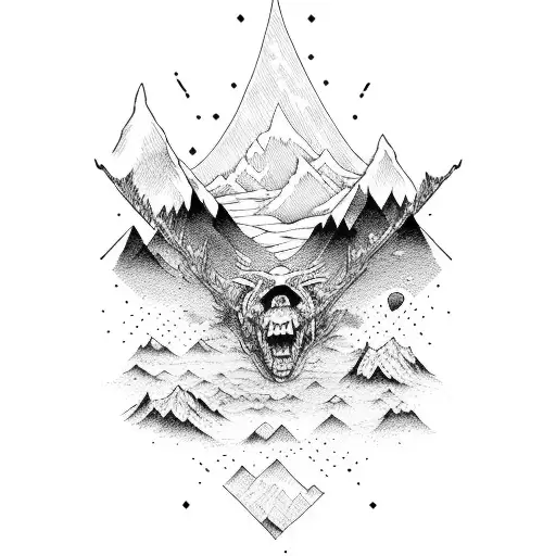 Huayhuash mountain range pery tattoo design idea