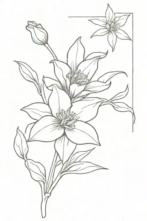 vine with a daffodil, rose, tulip, lotus, jasmine and Welwitschia tattoo design idea