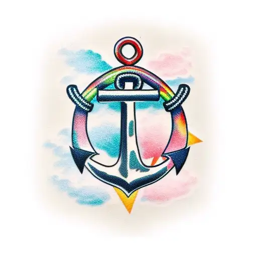 anchor with cross tattoo design idea