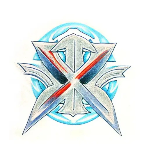 Christian Cross on wings tattoo design idea