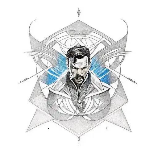 dr. strange with guardians of galaxy tattoo design idea