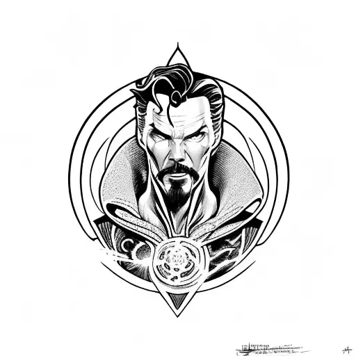 dr. strange with guardians of galaxy slave tattoo design idea