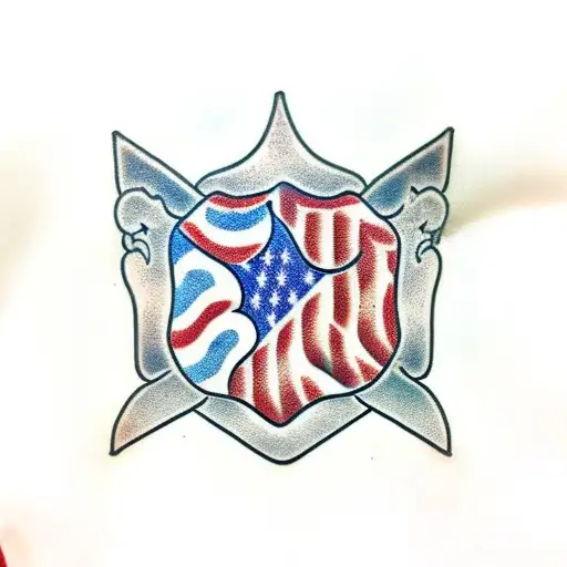 American Flag and Korean Flag  tattoo design idea