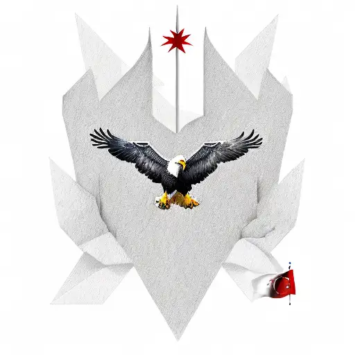 eagle with turkish flag tattoo design idea