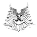 eagle with turkish flag tattoo design idea
