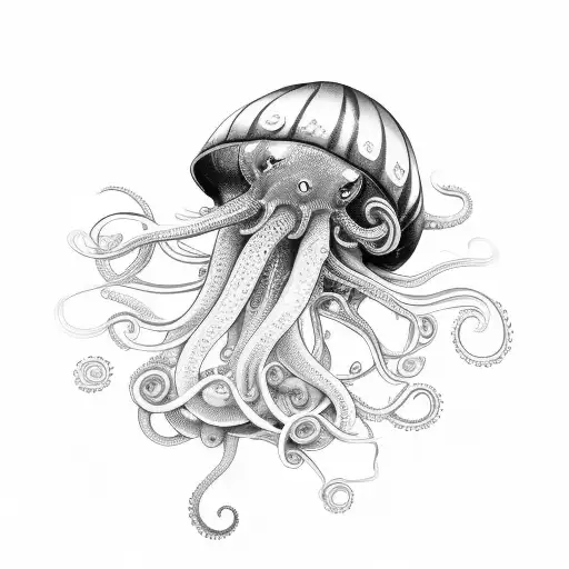 less tentacles. use a touch of violet around the tentacles tattoo design idea