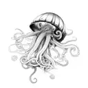 less tentacles. use a touch of violet around the tentacles tattoo design idea