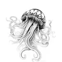 less tentacles. use a touch of violet around the tentacles tattoo design idea