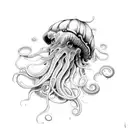 less tentacles. use a touch of violet around the tentacles tattoo design idea