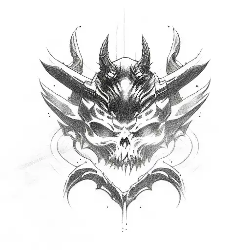 Sketch-style tattoo of a gamer immersed in the world of Diablo 4 tattoo design idea