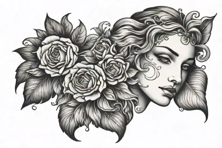 aphrodite half face band tattoo tattoo design idea