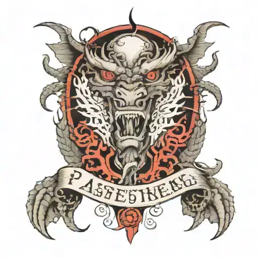 dragon breathing words pain in the body silences pain in the head tattoo design idea