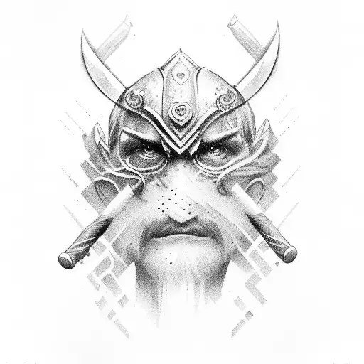 scottish warrior sleeve tattoo design idea