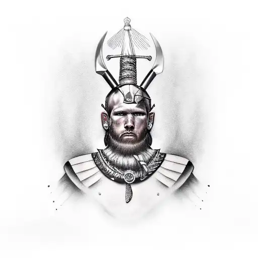 scottish warrior sleeve  tattoo design idea