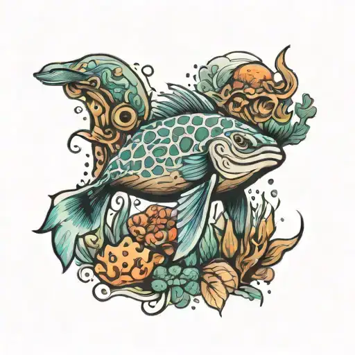 marine life tattoo design idea