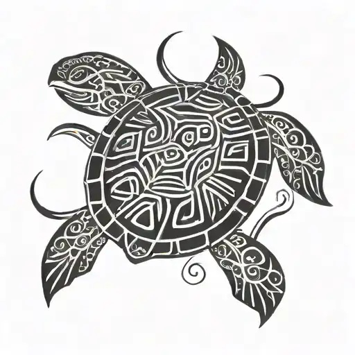 turtle swimming gracefully tattoo design idea