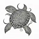 turtle swimming gracefully tattoo design idea
