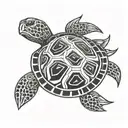 turtle swimming gracefully tattoo design idea