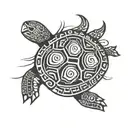 turtle swimming gracefully tattoo design idea