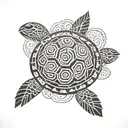 turtle swimming gracefully tattoo design idea