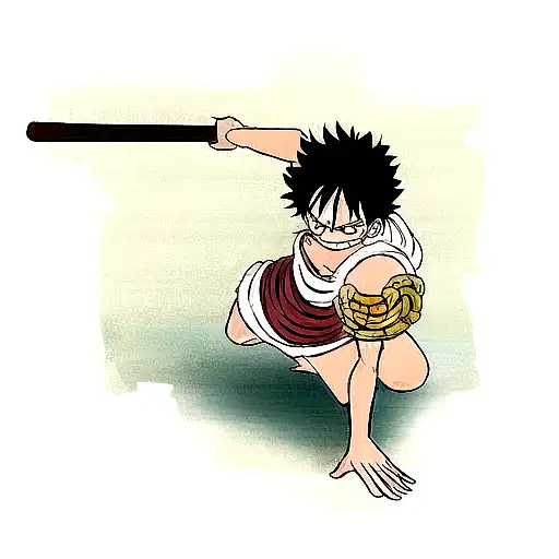 luffy from one piece in gear 5th tattoo design idea