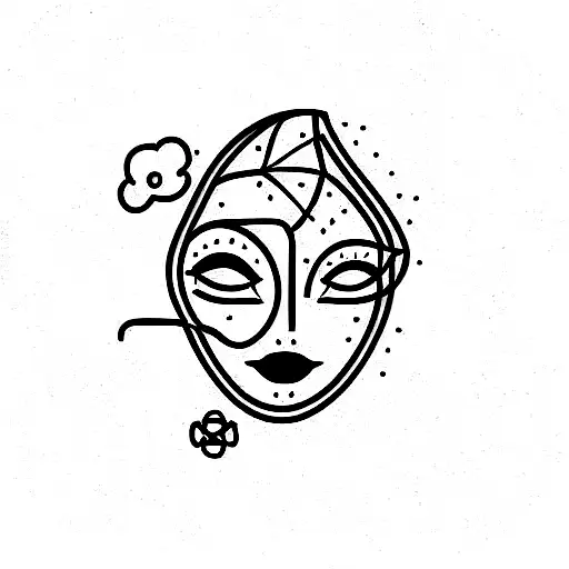 organic ai face tattoo design idea