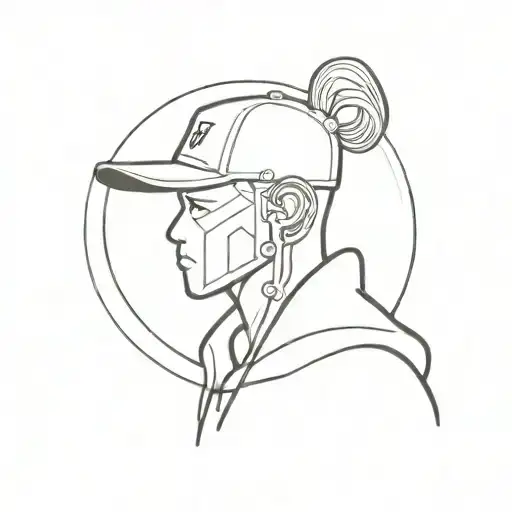 a hacker with a laptop  tattoo design idea