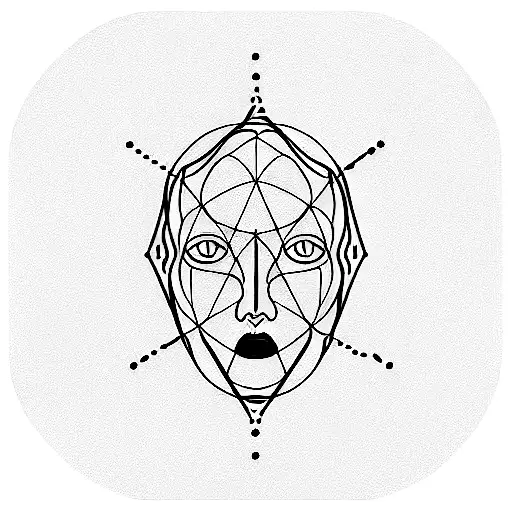 neural network face tattoo design idea