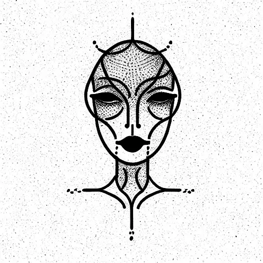neural network face tattoo design idea