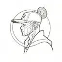 a hacker with a laptop  tattoo design idea