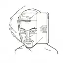 a hacker with a laptop  tattoo design idea