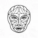 neural network face tattoo design idea