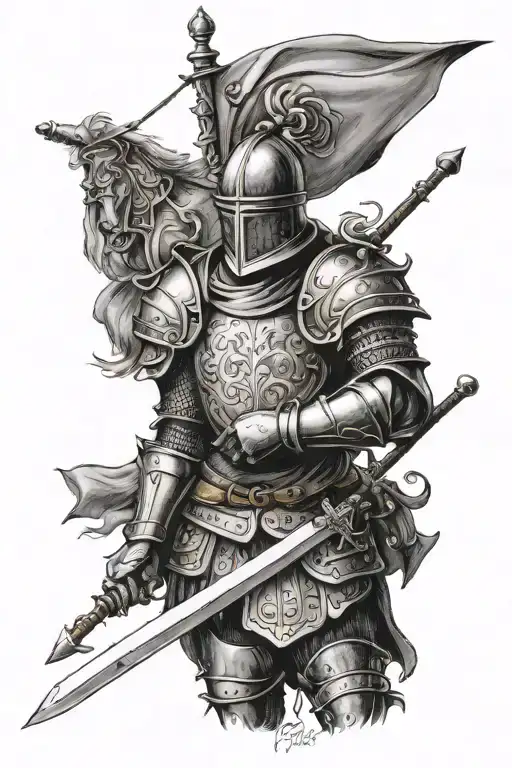 Middle age knights or landsknecht 14-15 century's  tattoo design idea