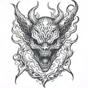 my flaws burn through my skin like demonic flames from hell  tattoo design idea