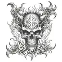 my flaws burn through my skin like demonic flames from hell  tattoo design idea