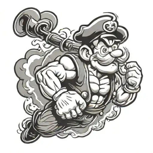 popeye in storm clouds tattoo design idea