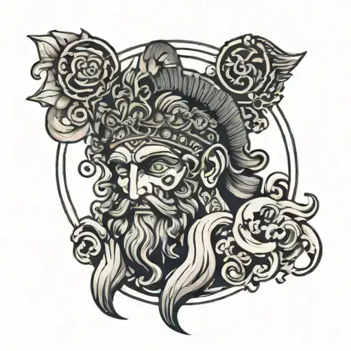 Roman god symbolizing father son tattoo design idea