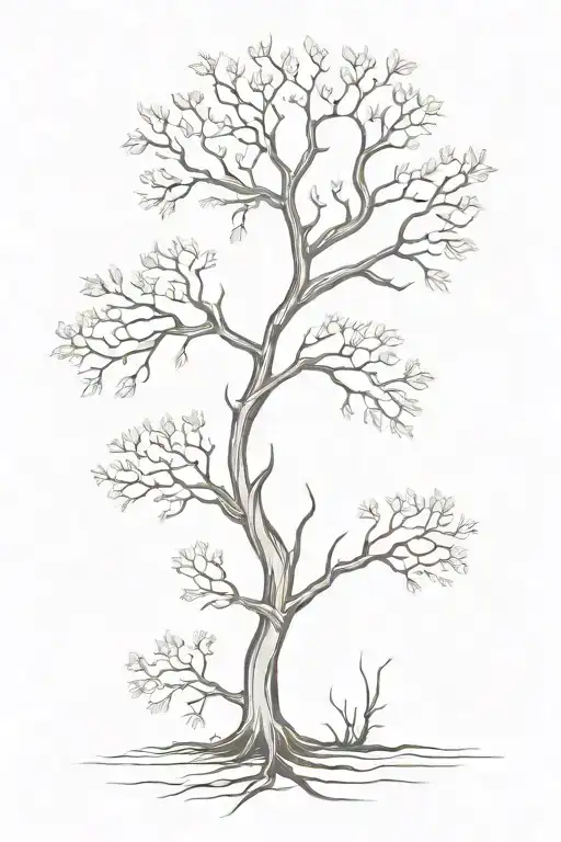 leafless tree tattoo design idea