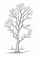 leafless tree tattoo design idea