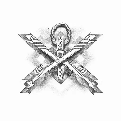 childhood cancer ribbon cross tattoo design idea
