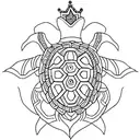 A turtle wearing a crown surrounded by intricate mandala patterns tattoo design idea
